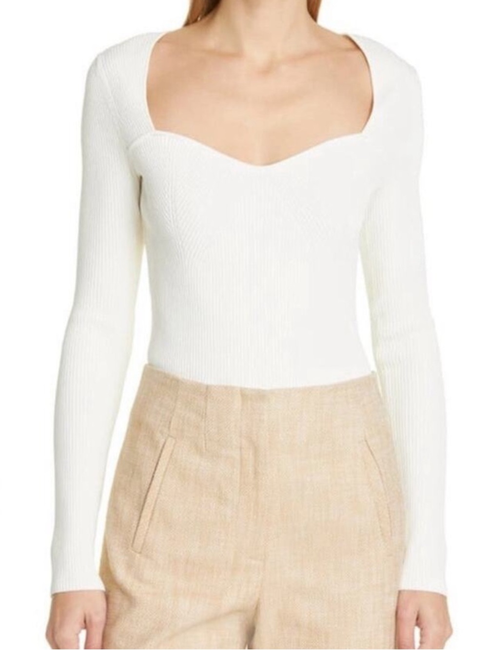 Veronica Beard Gladys Ribbed Knit Top
